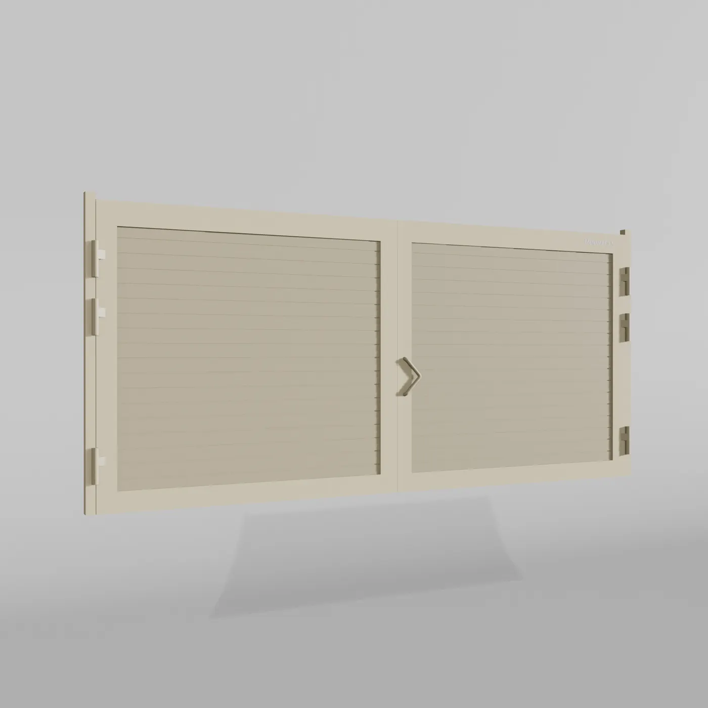 Распашные ворота DoorHan 2600х1900 цвета RAL 1014 (бежевый) с дизайном «доска» без автоматики